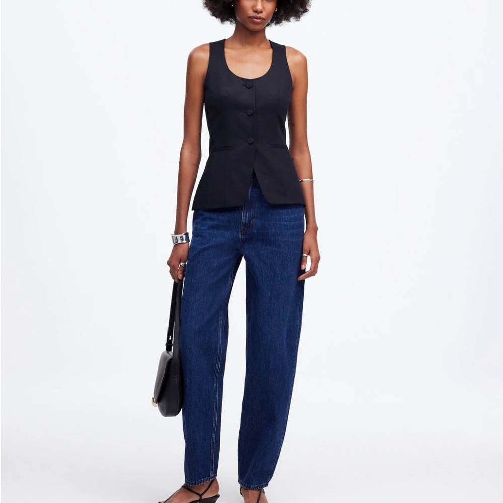 Madewell Scoopneck Cutaway Vest in Drapey Twill